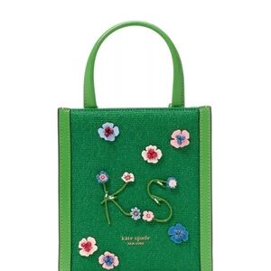 Kate Spade Vibrant Green Mini Bag with Floral Details